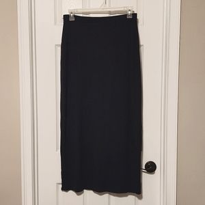 LOFT full length dark navy maxi skirt with elastic waistband, size small